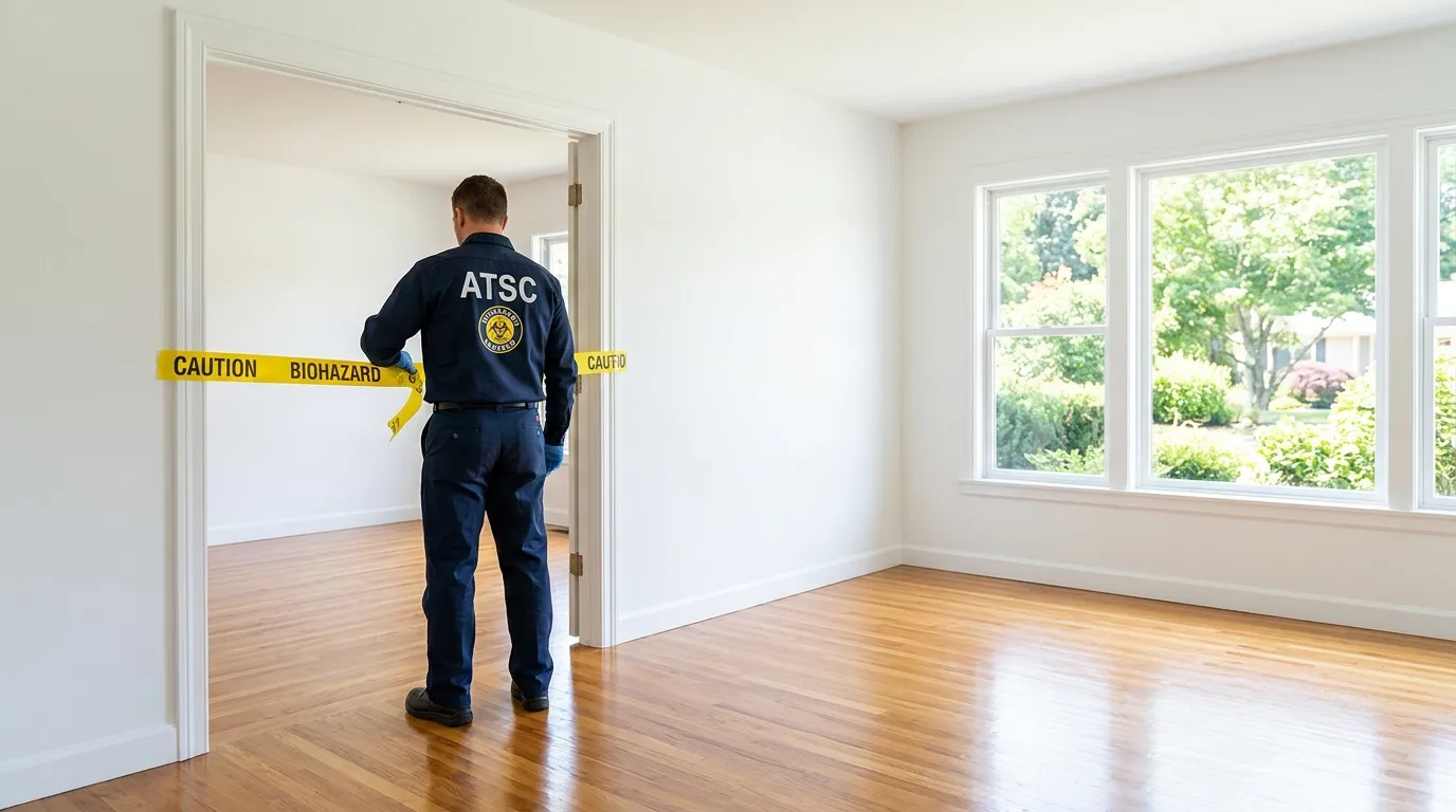 Certified biohazard cleanup crew performing Crime Scene Cleanup in Hillside